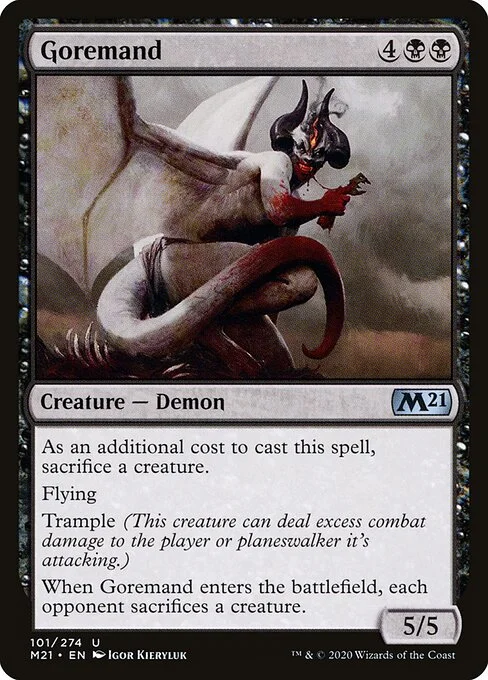 Goremand, carta Magic di tipo Creature — Demon illustrata da Igor Kieryluk