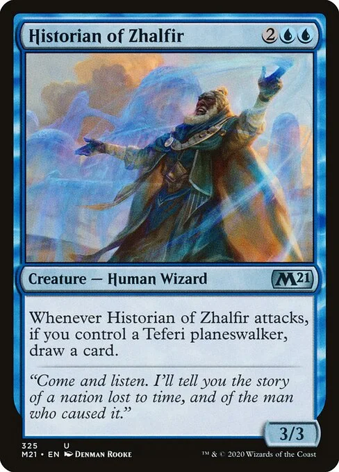 Historian of Zhalfir, carta Magic di tipo Creature — Human Wizard illustrata da Denman Rooke