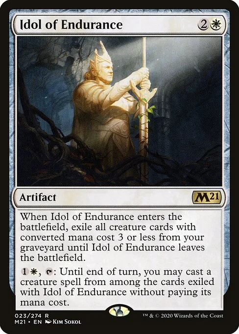 Idol of Endurance, carta Magic di tipo Artifact illustrata da Kim Sokol