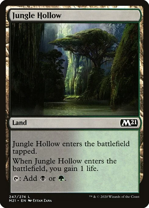 Jungle Hollow, carta Magic di tipo Land illustrata da Eytan Zana