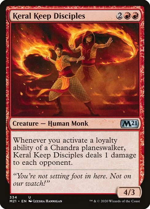 Keral Keep Disciples, carta Magic di tipo Creature — Human Monk illustrata da Leesha Hannigan