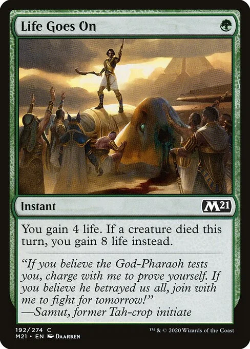 Life Goes On, carta Magic di tipo Instant illustrata da Daarken