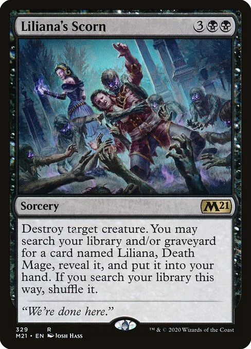 Liliana's Scorn, carta Magic di tipo Sorcery illustrata da Josh Hass