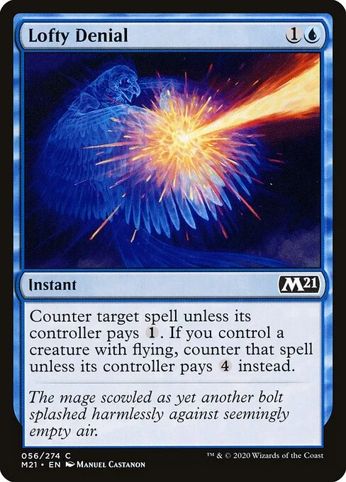 Lofty Denial, carta Magic di tipo Instant illustrata da Manuel Castañón