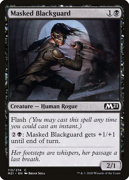 Masked Blackguard, carta Magic di tipo Creature — Human Rogue illustrata da Bryan Sola