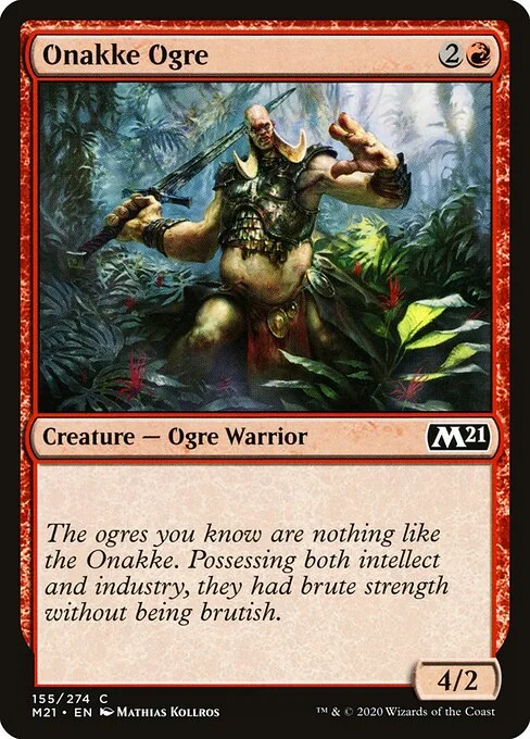 Onakke Ogre, carta Magic di tipo Creature — Ogre Warrior illustrata da Mathias Kollros
