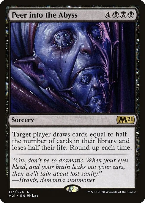 Peer into the Abyss, carta Magic di tipo Sorcery illustrata da Izzy