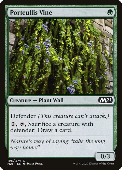 Portcullis Vine, carta Magic di tipo Creature — Plant Wall illustrata da James Paick