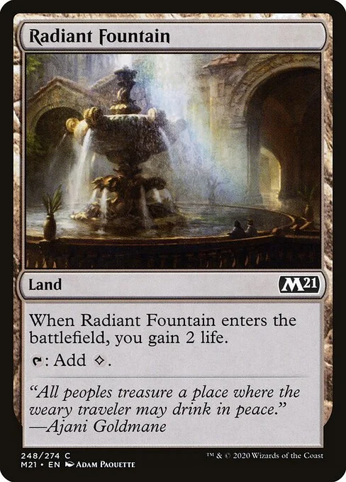 Radiant Fountain, carta Magic di tipo Land illustrata da Adam Paquette