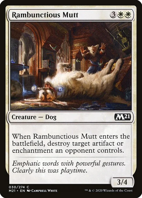 Rambunctious Mutt, carta Magic di tipo Creature — Dog illustrata da Campbell White