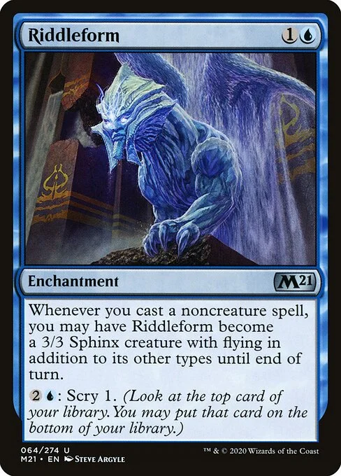 Riddleform, carta Magic di tipo Enchantment illustrata da Steve Argyle