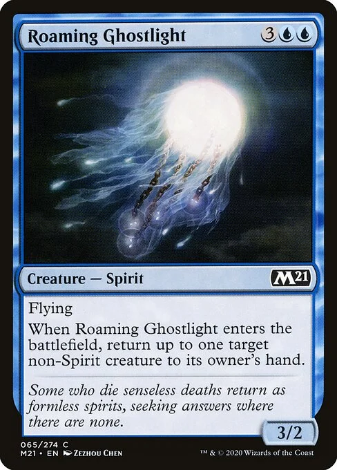 Roaming Ghostlight, carta Magic di tipo Creature — Spirit illustrata da Zezhou Chen