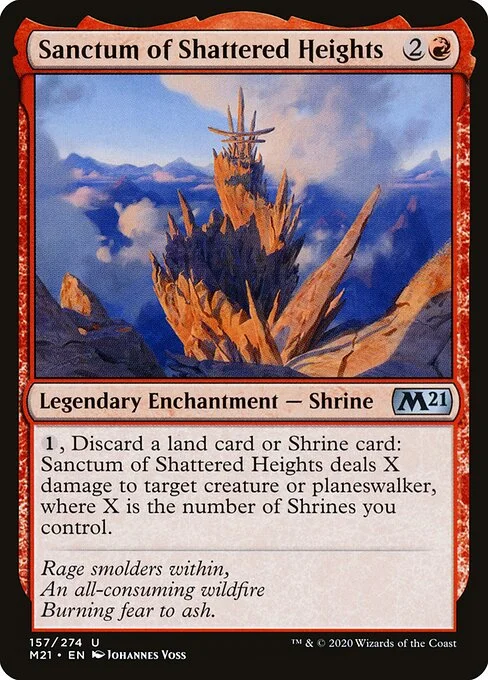 Sanctum of Shattered Heights, carta Magic di tipo Legendary Enchantment — Shrine illustrata da Johannes Voss