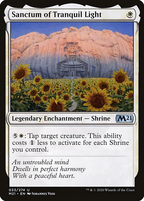 Sanctum of Tranquil Light, carta Magic di tipo Legendary Enchantment — Shrine illustrata da Johannes Voss