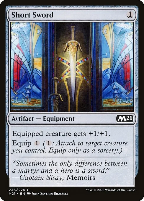 Short Sword, carta Magic di tipo Artifact — Equipment illustrata da John Severin Brassell