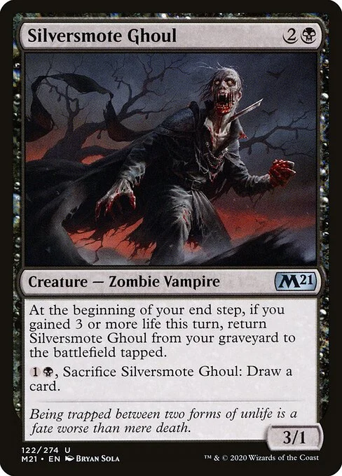 Silversmote Ghoul, carta Magic di tipo Creature — Zombie Vampire illustrata da Bryan Sola