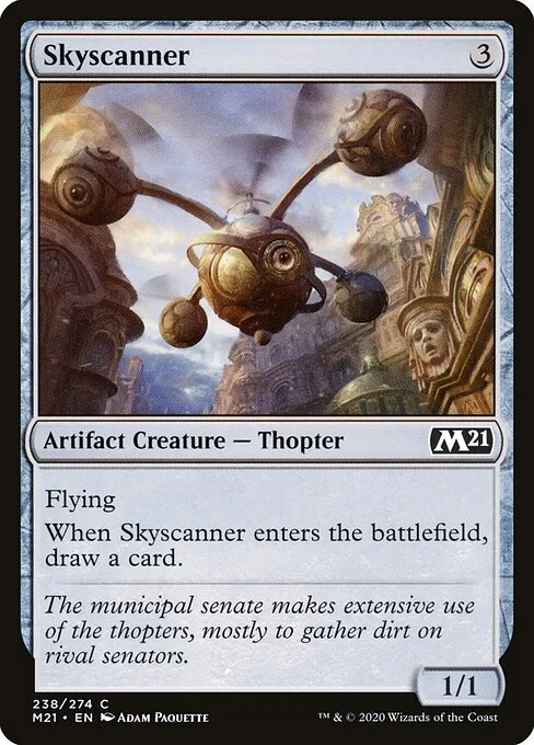 Skyscanner, carta Magic di tipo Artifact Creature — Thopter illustrata da Adam Paquette