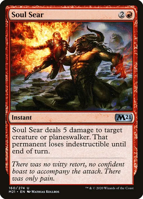 Soul Sear, carta Magic di tipo Instant illustrata da Mathias Kollros