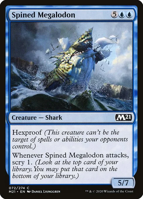 Spined Megalodon, carta Magic di tipo Creature — Shark illustrata da Daniel Ljunggren