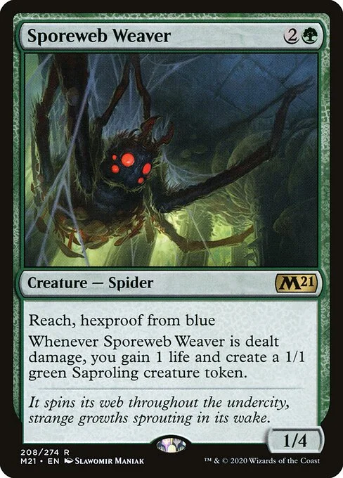 Sporeweb Weaver, carta Magic di tipo Creature — Spider illustrata da Slawomir Maniak
