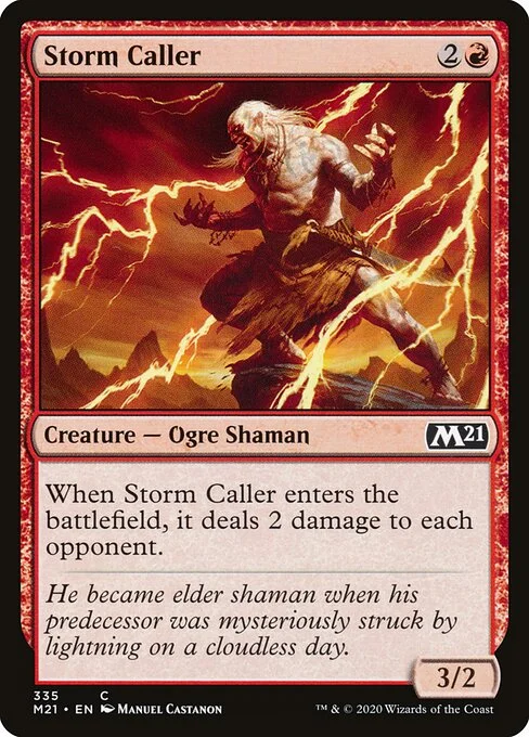 Storm Caller, carta Magic di tipo Creature — Ogre Shaman illustrata da Manuel Castañón