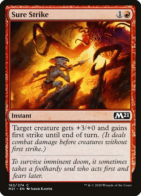 Sure Strike, carta Magic di tipo Instant illustrata da Jakub Kasper