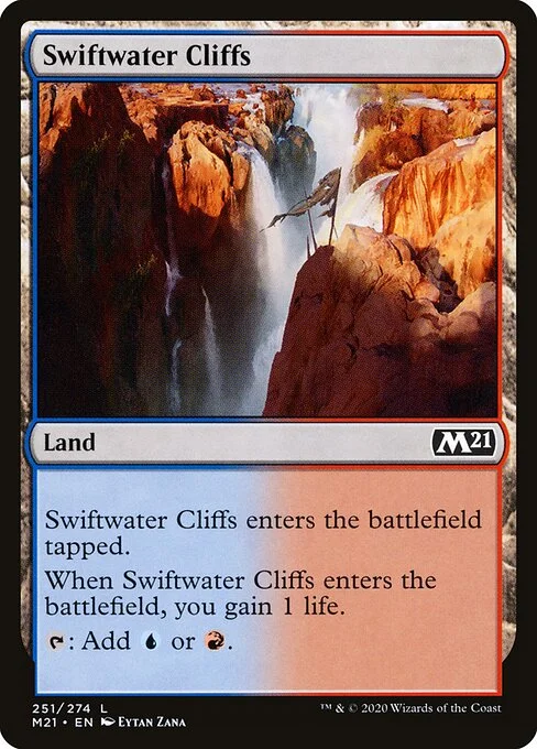 Swiftwater Cliffs, carta Magic di tipo Land illustrata da Eytan Zana