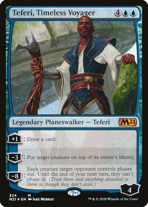 Teferi, Timeless Voyager, carta Magic di tipo Legendary Planeswalker — Teferi illustrata da Jake Murray