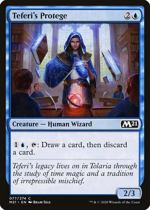 Teferi's Protege, carta Magic di tipo Creature — Human Wizard illustrata da Bram Sels