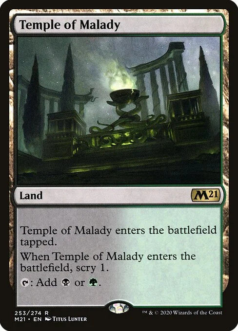 Temple of Malady, carta Magic di tipo Land illustrata da Titus Lunter