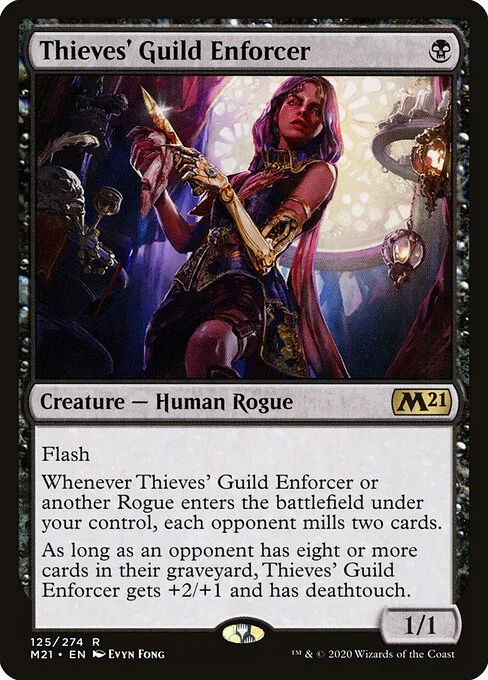 Thieves' Guild Enforcer, carta Magic di tipo Creature — Human Rogue illustrata da Evyn Fong