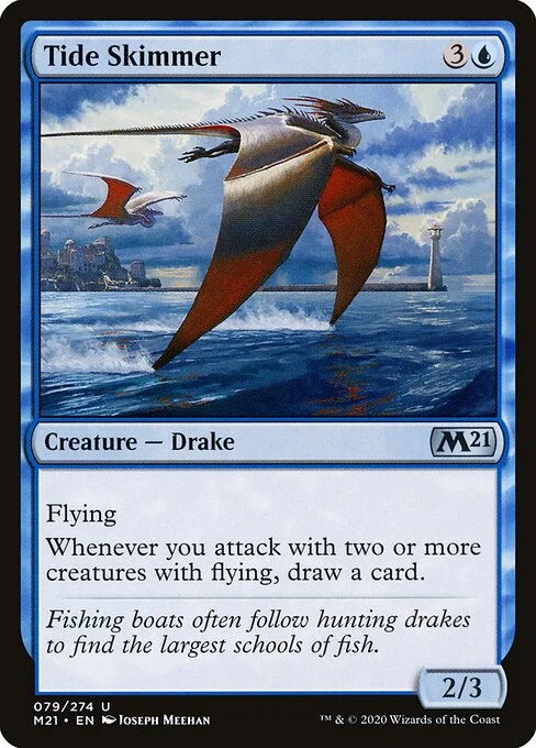 Tide Skimmer, carta Magic di tipo Creature — Drake illustrata da Joseph Meehan