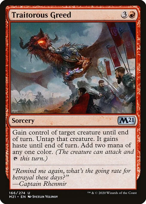 Traitorous Greed, carta Magic di tipo Sorcery illustrata da Svetlin Velinov