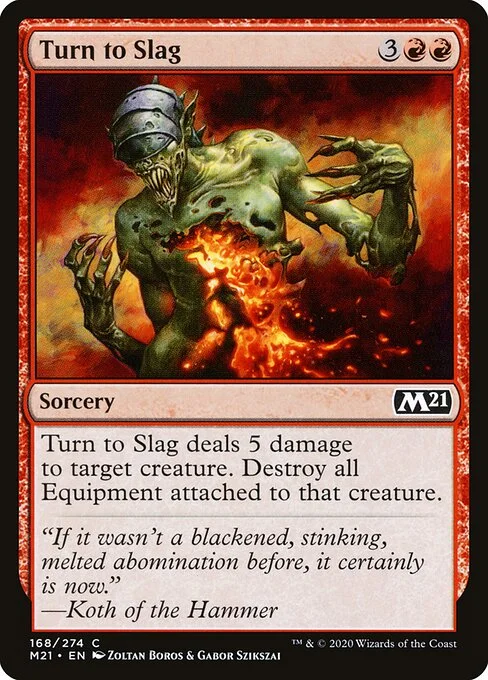 Turn to Slag, carta Magic di tipo Sorcery illustrata da Zoltan Boros & Gabor Szikszai
