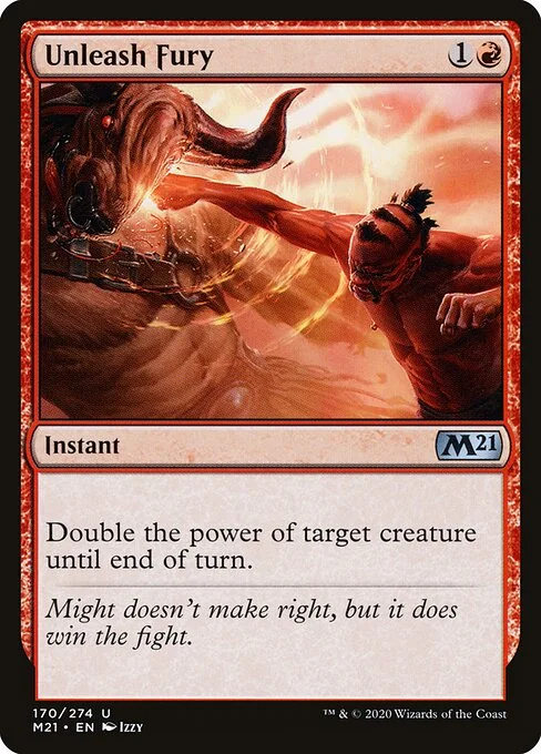 Unleash Fury, carta Magic di tipo Instant illustrata da Izzy