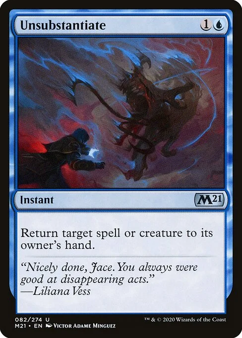Unsubstantiate, carta Magic di tipo Instant illustrata da Victor Adame Minguez