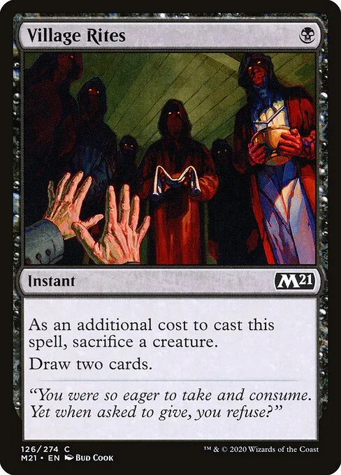 Village Rites, carta Magic di tipo Instant illustrata da Bud Cook