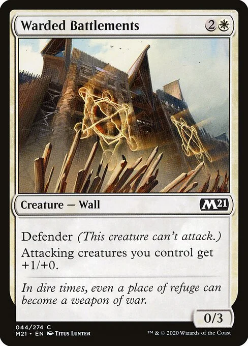 Warded Battlements, carta Magic di tipo Creature — Wall illustrata da Titus Lunter