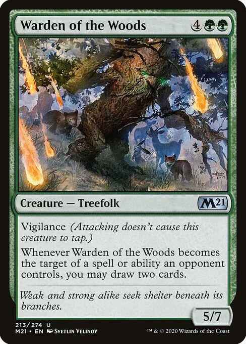 Warden of the Woods, carta Magic di tipo Creature — Treefolk illustrata da Svetlin Velinov