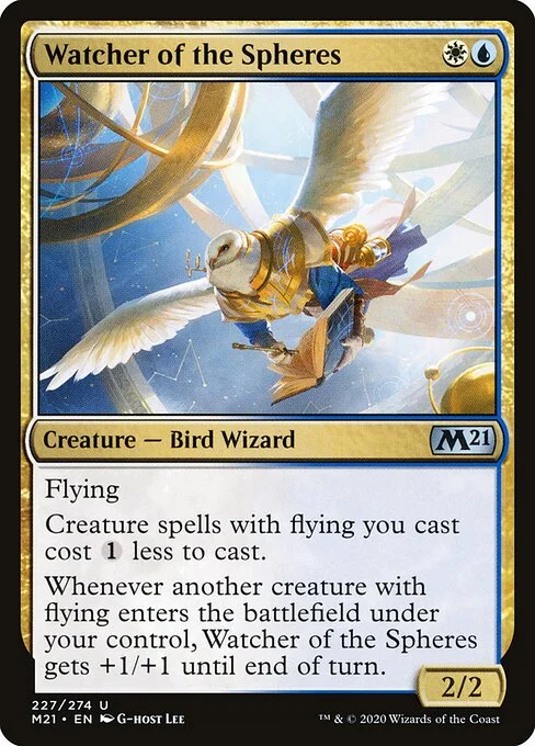 Watcher of the Spheres, carta Magic di tipo Creature — Bird Wizard illustrata da G-host Lee