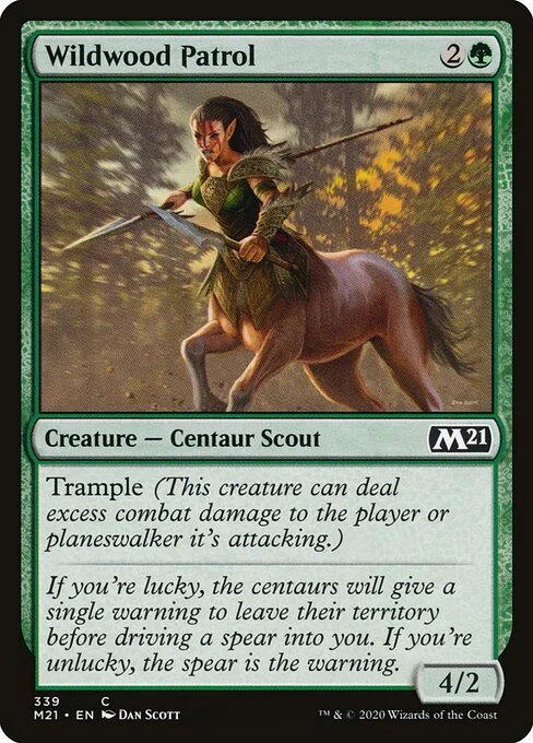 Wildwood Patrol, carta Magic di tipo Creature — Centaur Scout illustrata da Dan Murayama Scott