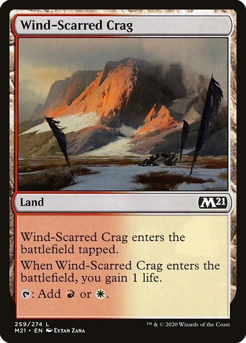 Wind-Scarred Crag, carta Magic di tipo Land illustrata da Eytan Zana