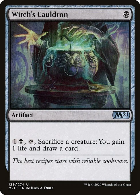 Witch's Cauldron, carta Magic di tipo Artifact illustrata da Jason A. Engle