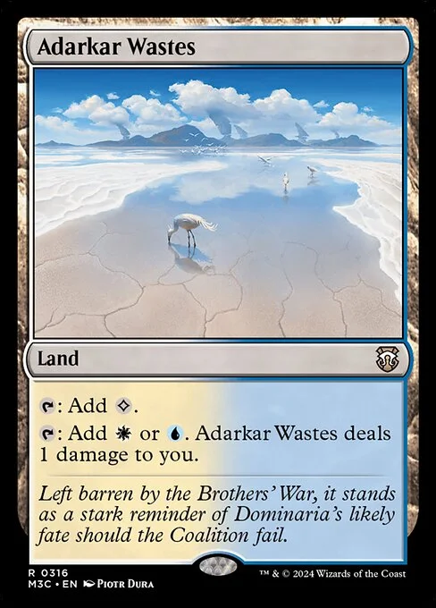 Adarkar Wastes, carta Magic di tipo Land illustrata da Piotr Dura