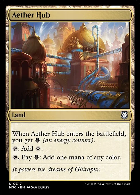 Aether Hub, carta Magic di tipo Land illustrata da Sam Burley