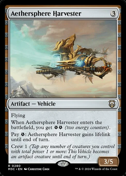 Aethersphere Harvester, carta Magic di tipo Artifact — Vehicle illustrata da Christine Choi