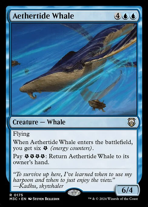 Aethertide Whale, carta Magic di tipo Creature — Whale illustrata da Steven Belledin