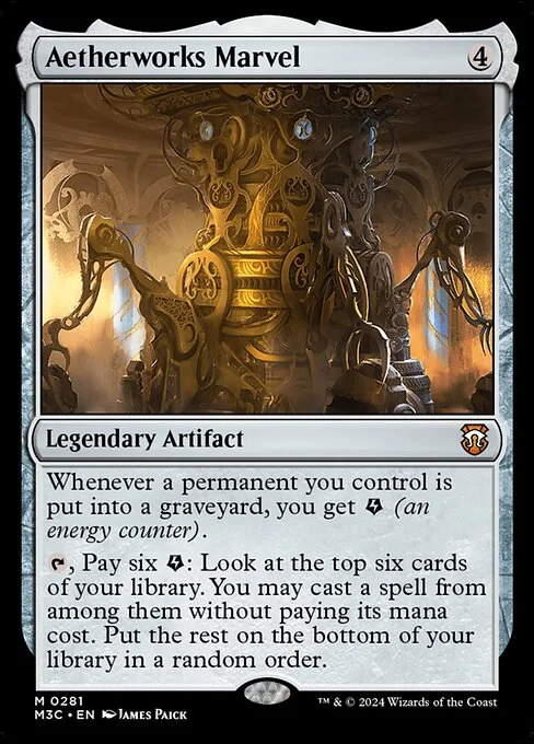 Aetherworks Marvel, carta Magic di tipo Legendary Artifact illustrata da James Paick
