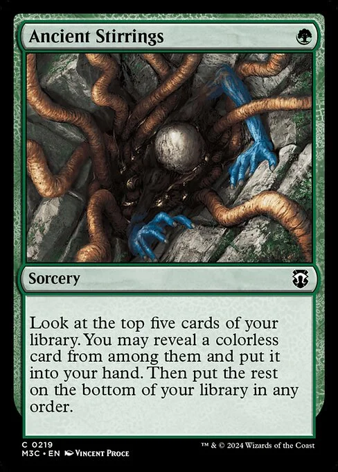 Ancient Stirrings, carta Magic di tipo Sorcery illustrata da Vincent Proce