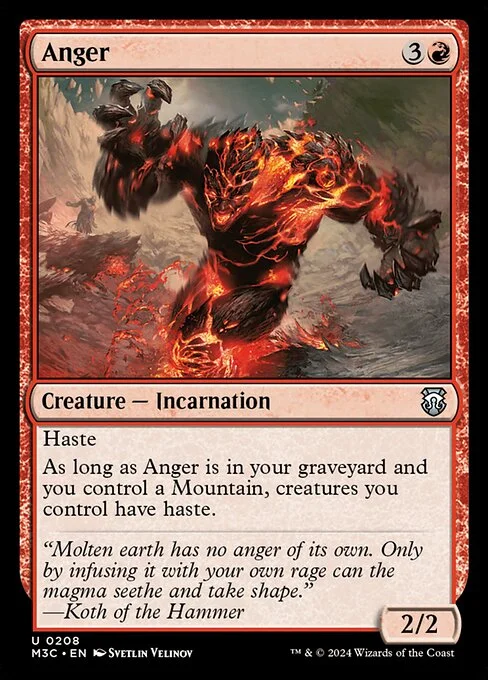 Anger, carta Magic di tipo Creature — Incarnation illustrata da Svetlin Velinov